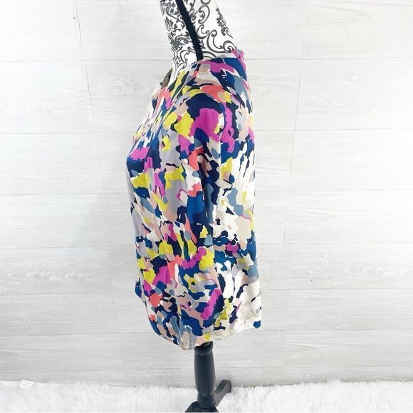 Boden Eliza Floral Silk Blend 3/4 Slreves Silk Blend Top - Picture 6 of 9